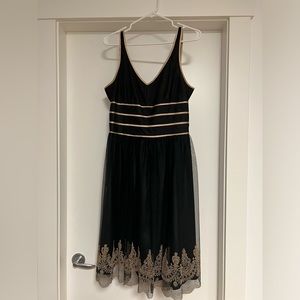 Embellished Gold/Black Cocktail Dress